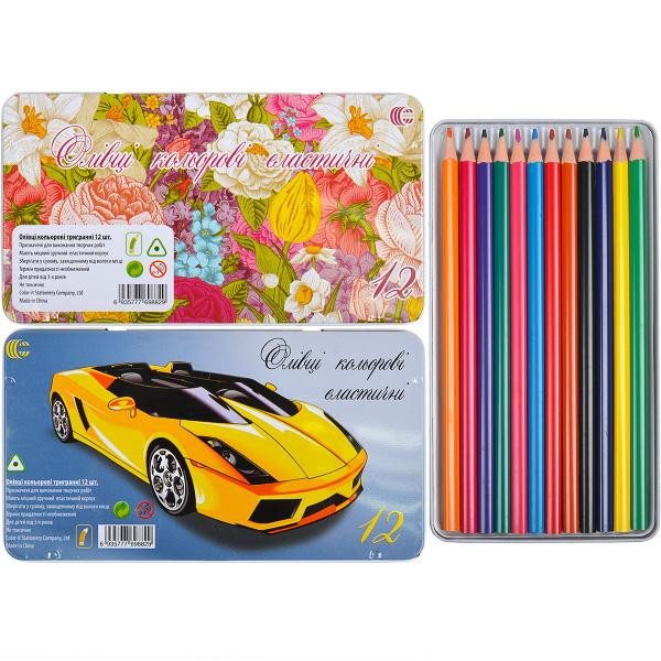 Набір олівців 12 кольорів COLOR-IT CRМ555-12 Metal elastico 