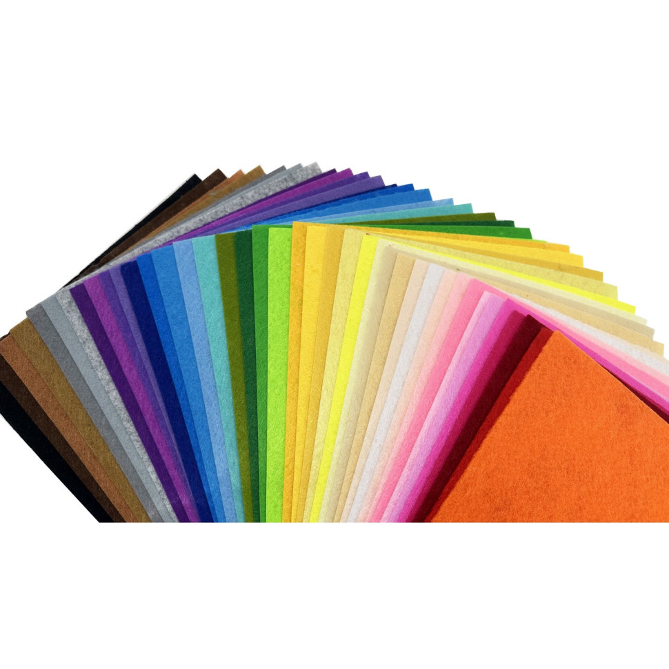 Набір фетру середньої жорсткості Bambi FTRMIX-40, 1 мм, 20х30 см, 40 аркушів, мікс кольорів