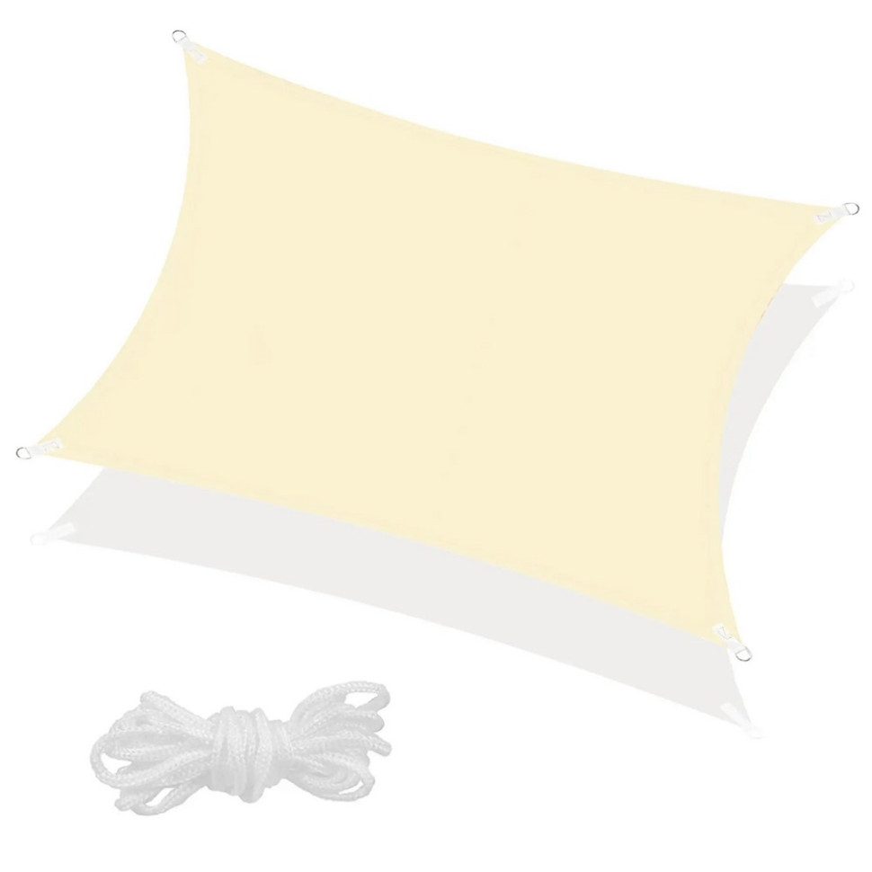 Тент-парус теневой для дома, сада и туризма Springos SN1040, 3 x 2 м, Light Yellow