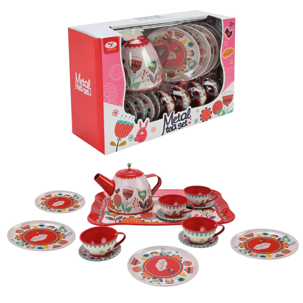 Детский набор посуды Tea set Bambi 620-C5 металл, 14 предметов
