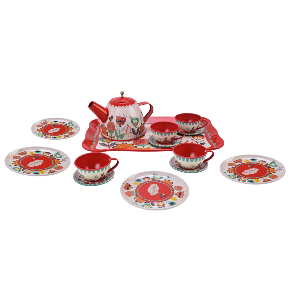 Детский набор посуды Tea set Bambi 620-C5 металл, 14 предметов