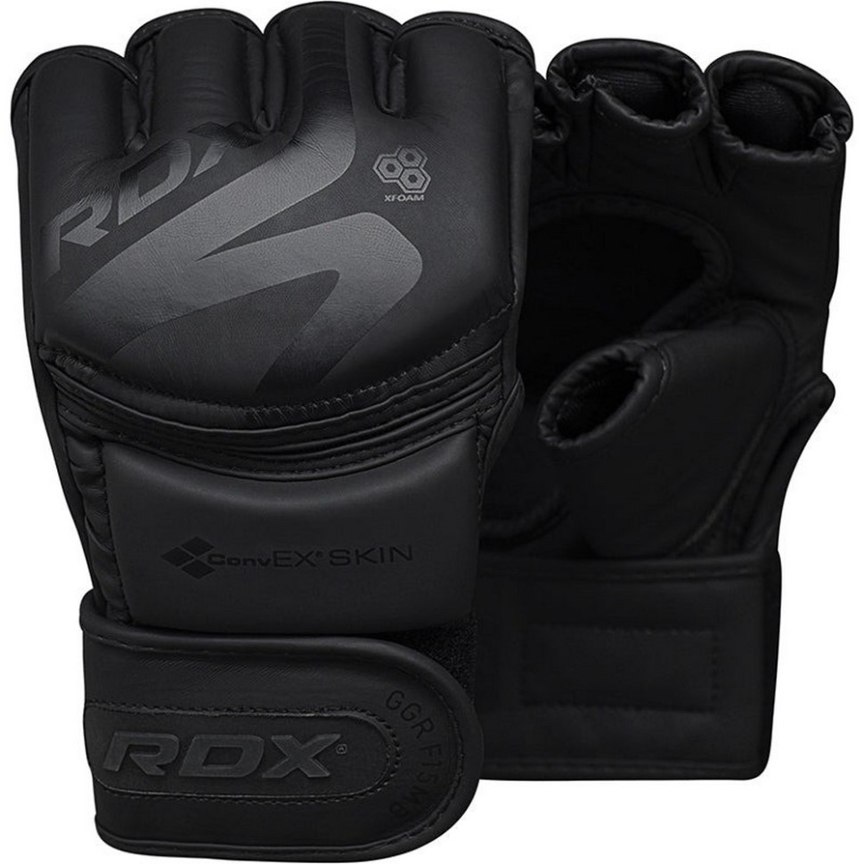 Перчатки для ММА F15 Noir Matte RDX Inc Limited GGR-F15MB-M, Black, M (капа в комплекте)