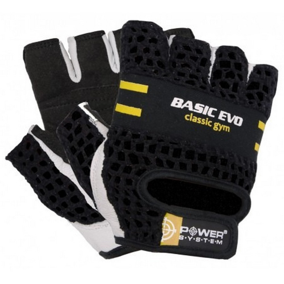Рукавички для фітнесу Basic EVO Power System PS_2100E_M_Black/Yellow, M 22 см