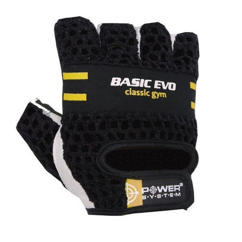 Рукавички для фітнесу Basic EVO Power System PS_2100E_M_Black/Yellow, M 22 см