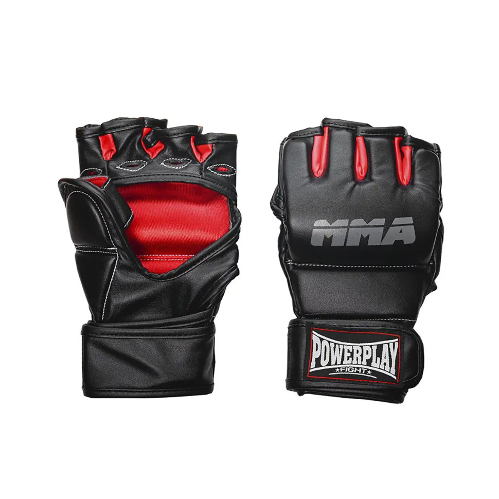 Перчатки для MMA PowerPlay PP_3053_S/M, Черно-Черные S/M