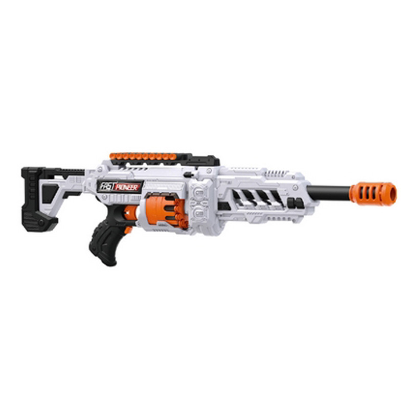 Игрушечный пулемет автоматический Blaster BIG502 барабан на батарейках с мягкими патронами
