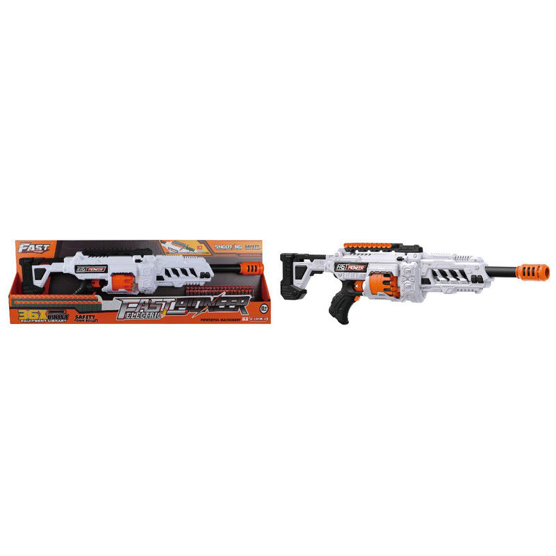 Игрушечный пулемет автоматический Blaster BIG502 барабан на батарейках с мягкими патронами