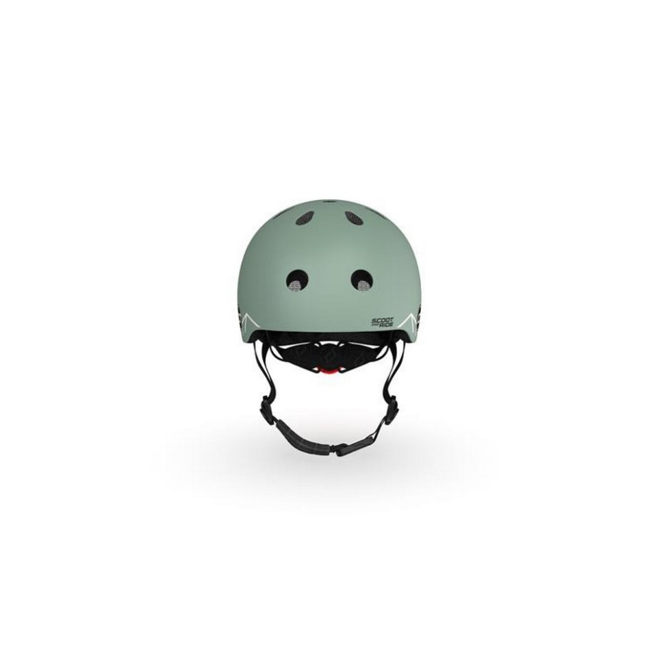 Шлем защитный детский Scoot and Ride SR-181206-GREENLINES, зеленый, с фонариком, 45-51 см