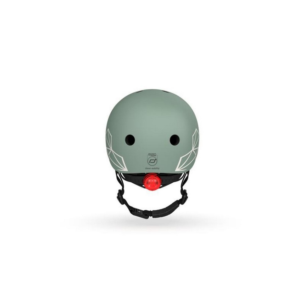 Шлем защитный детский Scoot and Ride SR-181206-GREENLINES, зеленый, с фонариком, 45-51 см