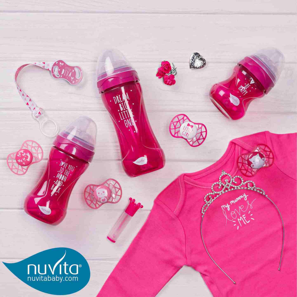 Дитяча пляшечка Nuvita 6032 Mimic Cool 250мл 3+ Антиколікова пурпурна NV6032PURPLE
