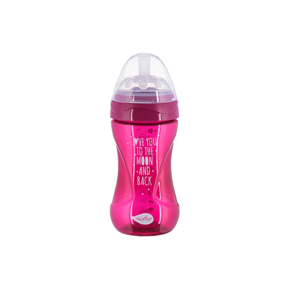 Дитяча пляшечка Nuvita 6032 Mimic Cool 250мл 3+ Антиколікова пурпурна NV6032PURPLE