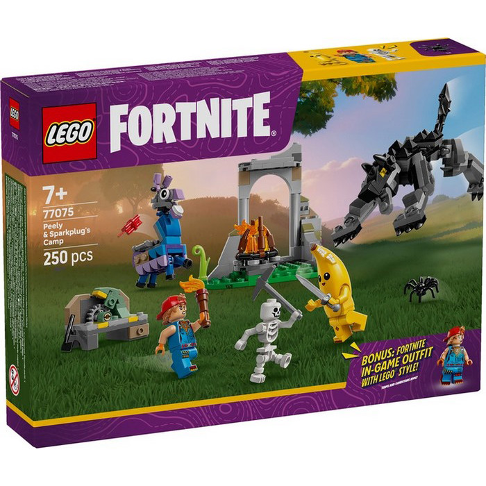 Конструктор Fortnite Лагерь Peely и Sparkplug LEGO 77075, 250 деталей