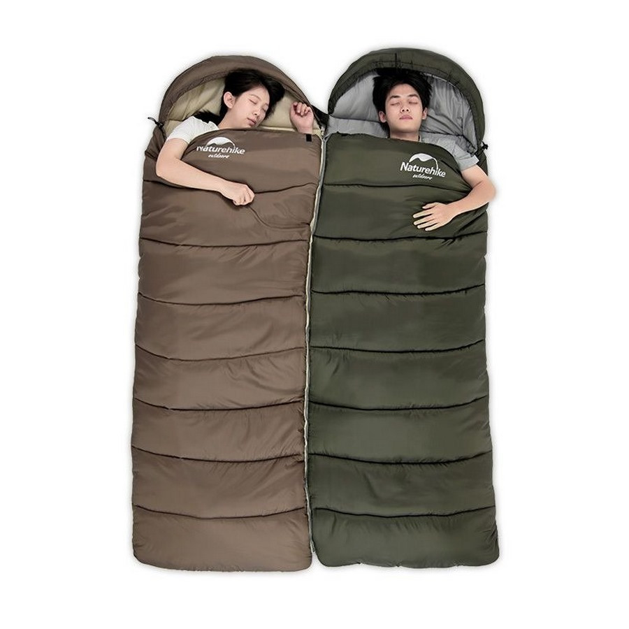 Спальник с капюшоном U250 NH20MSD07 Naturehike 6927595767207-R (6°C), правый, коричневый