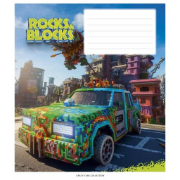 Зошит учнівський "Rocks&Blocks" Школярик 012-3280K-1 в клітинку, 12 аркушів
