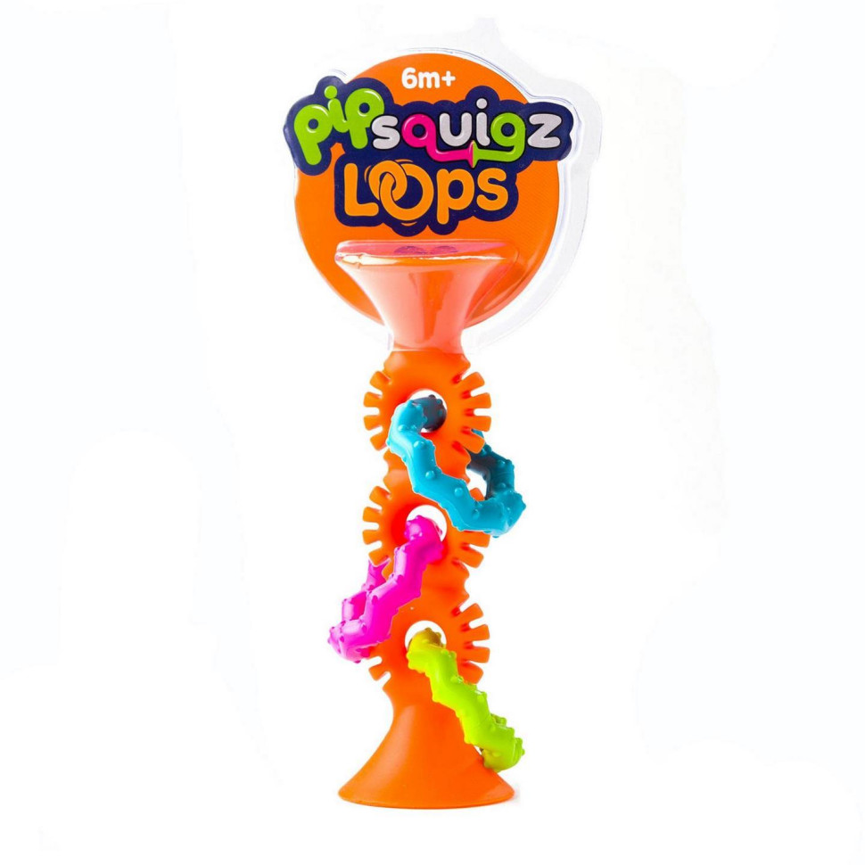 Прорізувач-брязкальце PipSquigz Loops Fat Brain Toys F165ML на присосках