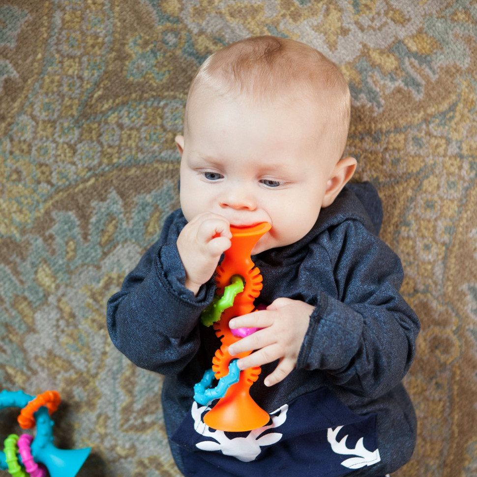 Прорізувач-брязкальце PipSquigz Loops Fat Brain Toys F165ML на присосках