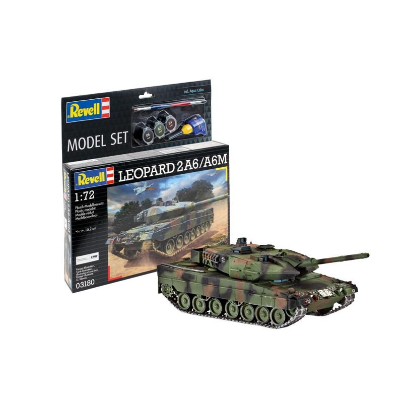 Сборная модель Танк Леопард 2A6/A6M Revell RVL-63180 уровень 4, масштаб 1:72