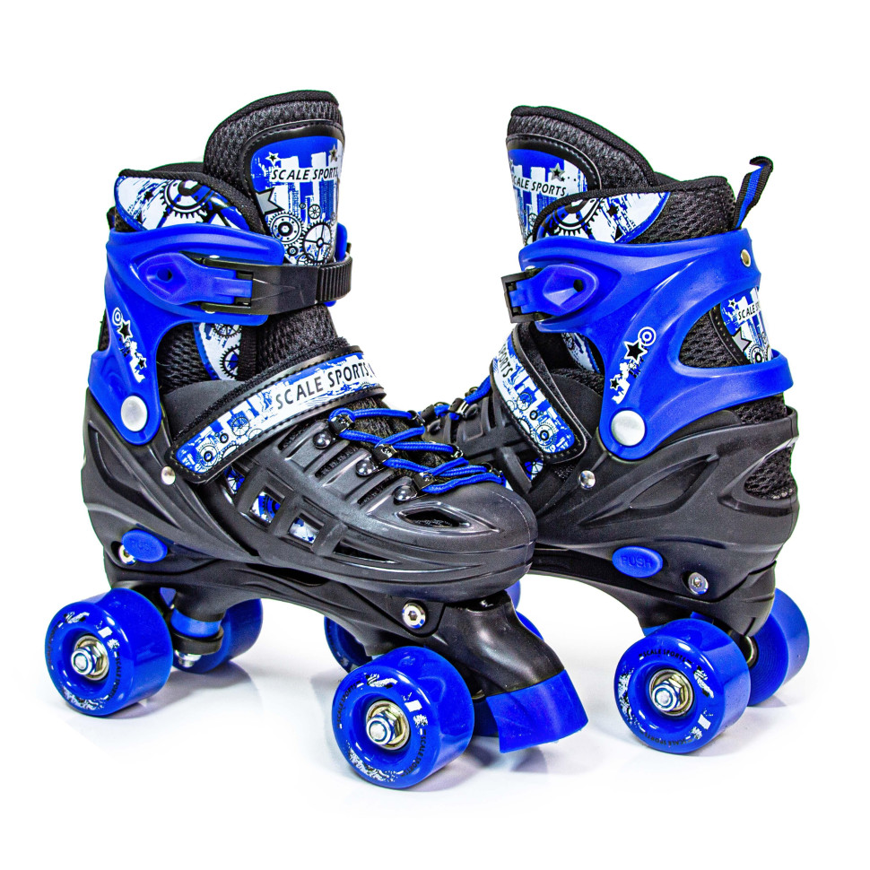 Дитячі ролики-квади та шолом з захистом Scale Sport 591205064 синій, розмір 34-37