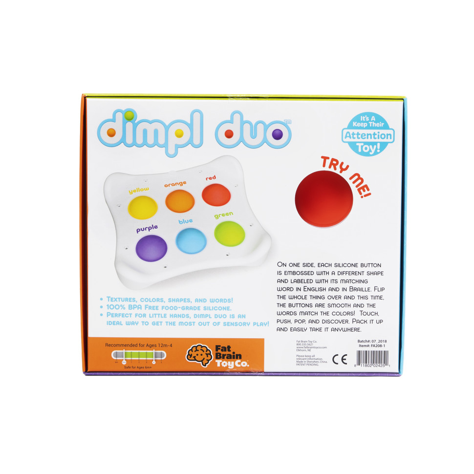 Игрушка-антистресс Dimpl Duo Fat Brain Toys FA208-1 Цвет Форма Название