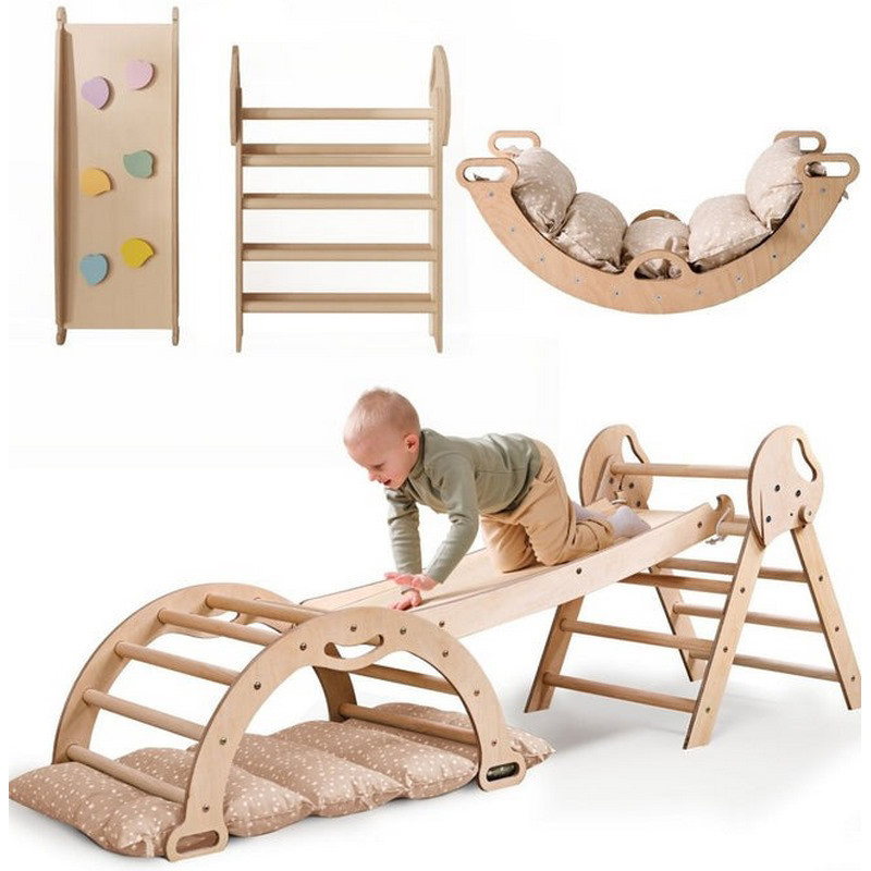 Игровой спортивный набор 4 в 1 Goodevas E549 треугольник, арка, горка, подушка