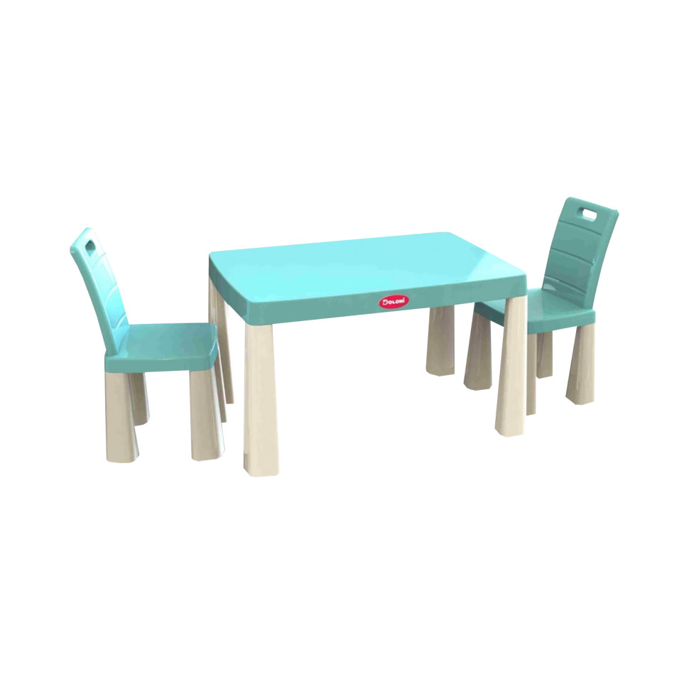 Детский пластиковый Стол и 2 стула DOLONI TOYS 04680/7 бирюзовый