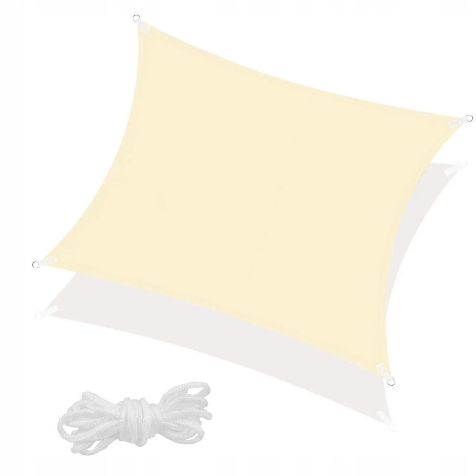 Тент-парус теневой для дома, сада и туризма Springos SN1028, 3 x 3 м, Light Yellow