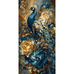 Картина по номерам "Павлин среди цветов" Origami LW5183 с красками металлик 40х80 см Картина по номерам "Павлин среди цветов" Origami LW5183 с красками металлик 40х80 см