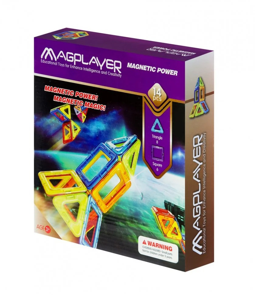 Конструктор Magplayer магнітний набір 14 ел. MPB-14