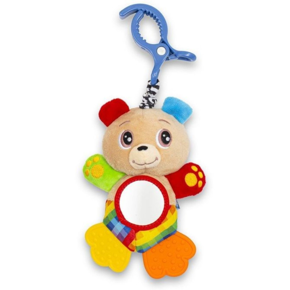 Плюшева дитяча підвіска Ведмедик Baby Mix 53591 з дзеркалцем