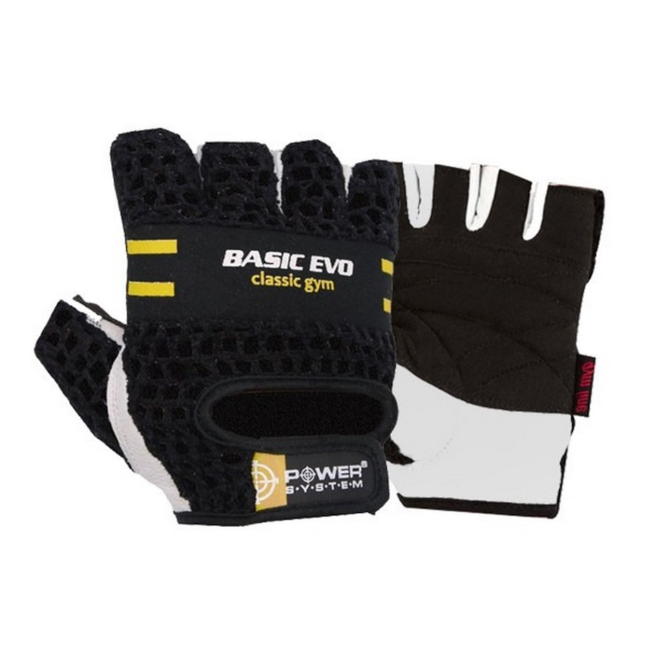 Перчатки для фитнеса Basic EVO Power System PS_2100E_XS_Black/Yellow, XS 20 см
