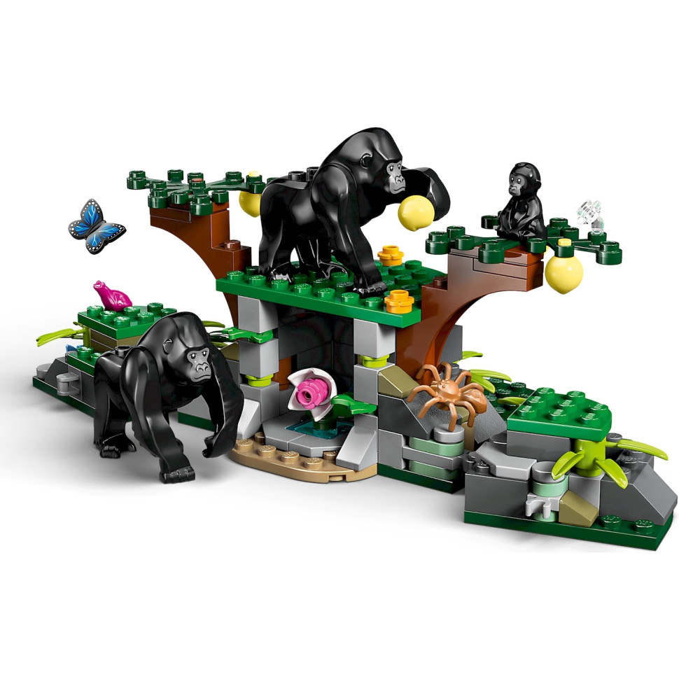 Конструктор LEGO City Вертолет в базовом лагере для исследования джунглей 60437, 881 деталь 