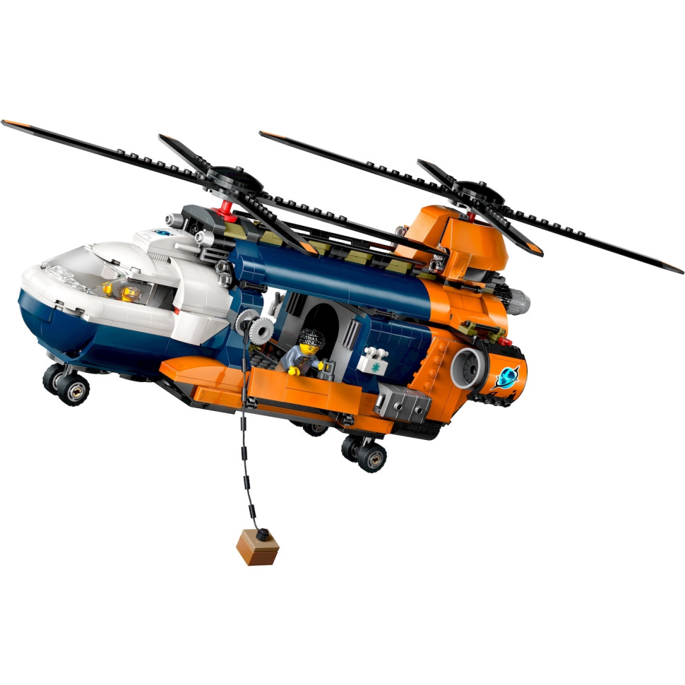 Конструктор LEGO City Вертолет в базовом лагере для исследования джунглей 60437, 881 деталь 