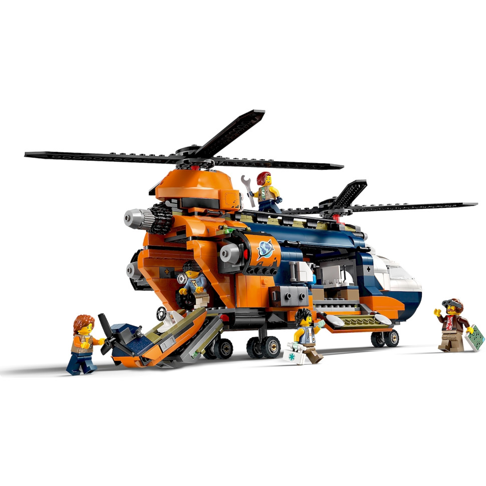 Конструктор LEGO City Вертолет в базовом лагере для исследования джунглей 60437, 881 деталь 