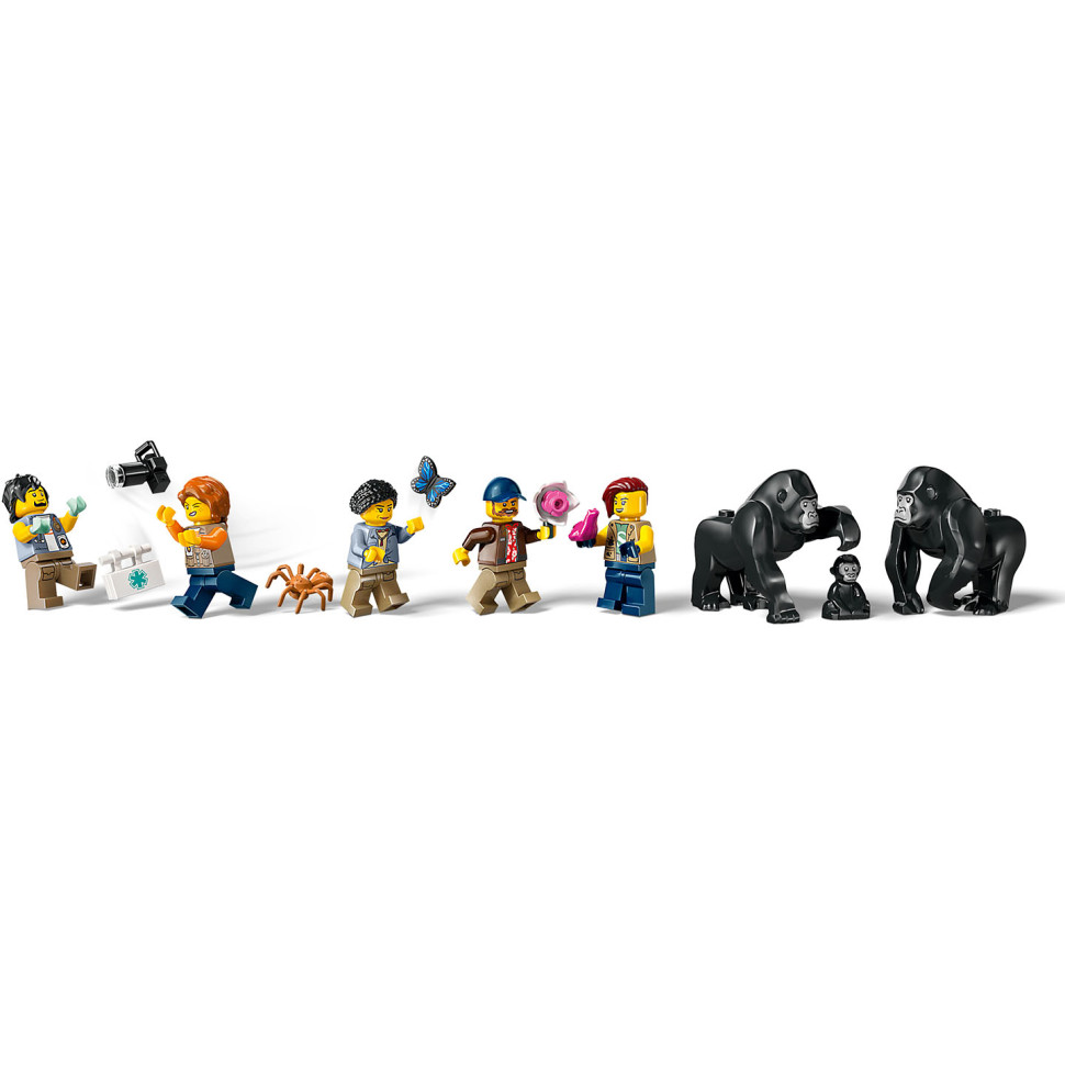Конструктор LEGO City Вертолет в базовом лагере для исследования джунглей 60437, 881 деталь 