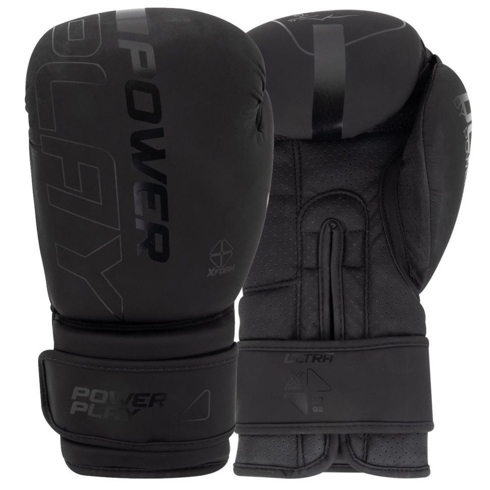 Боксерские перчатки 3024 Ultra Mat PowerPlay PP_3024_14oz_Black, Черные 14 унций