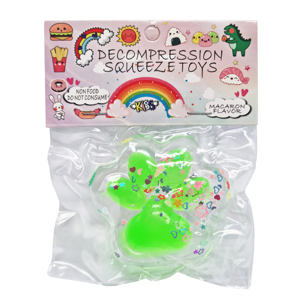 Антистресс Сквиш «Мягкие кошачьи лапки» Bambi SKL-102(Cristal-Green) прозрачно-зеленый
