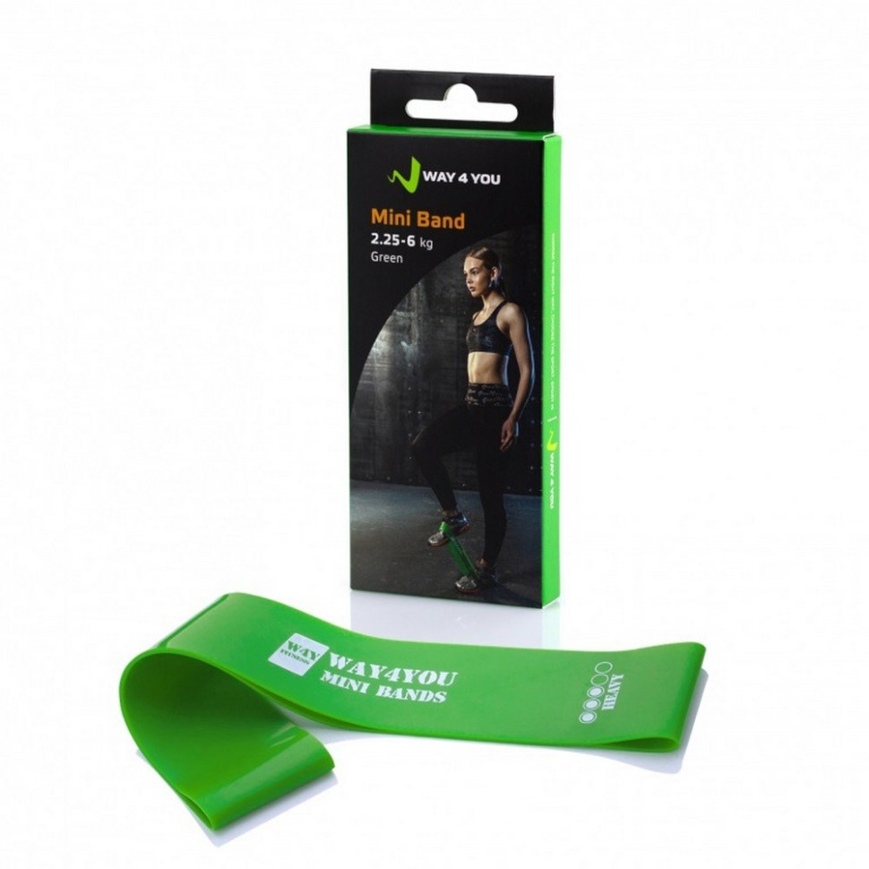 Еспандер для ніг Mini Bands Way4you w40013 Зелений 2,25 - 6 кг