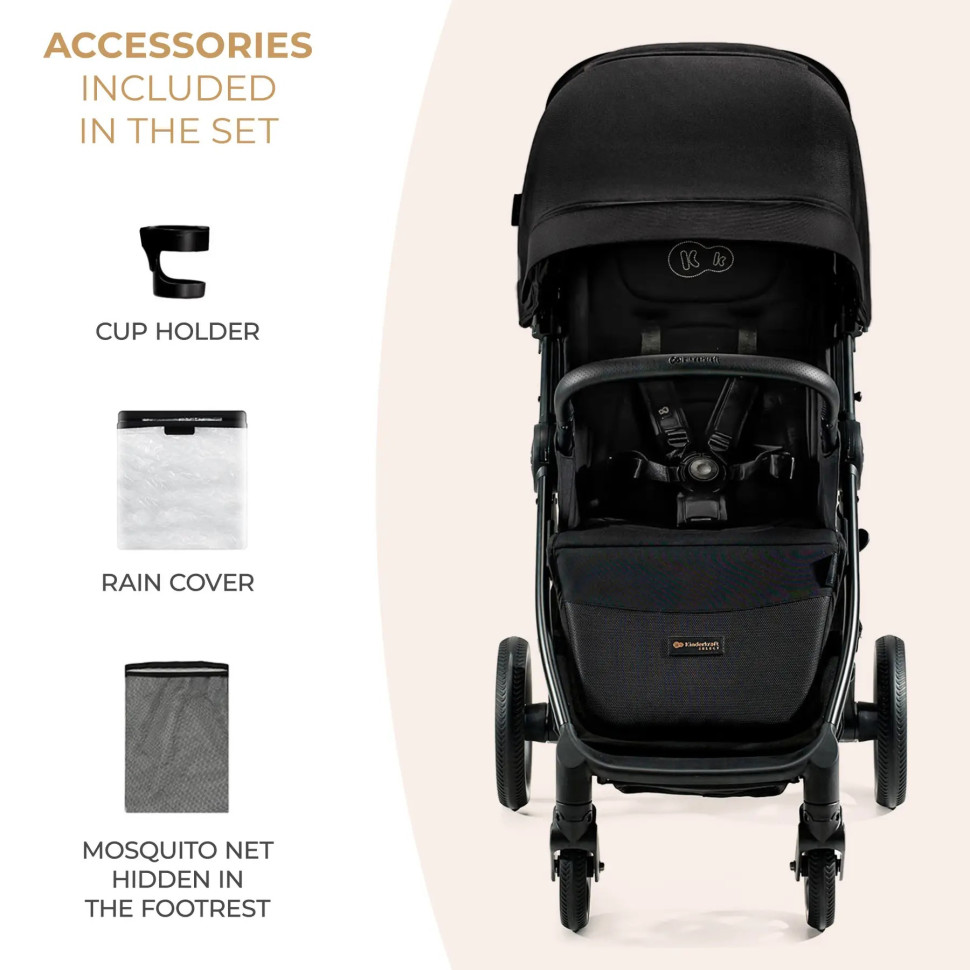 Детская прогулочная коляска Mitzy Ink Black Kinderkraft KSMITZ00BLK0000