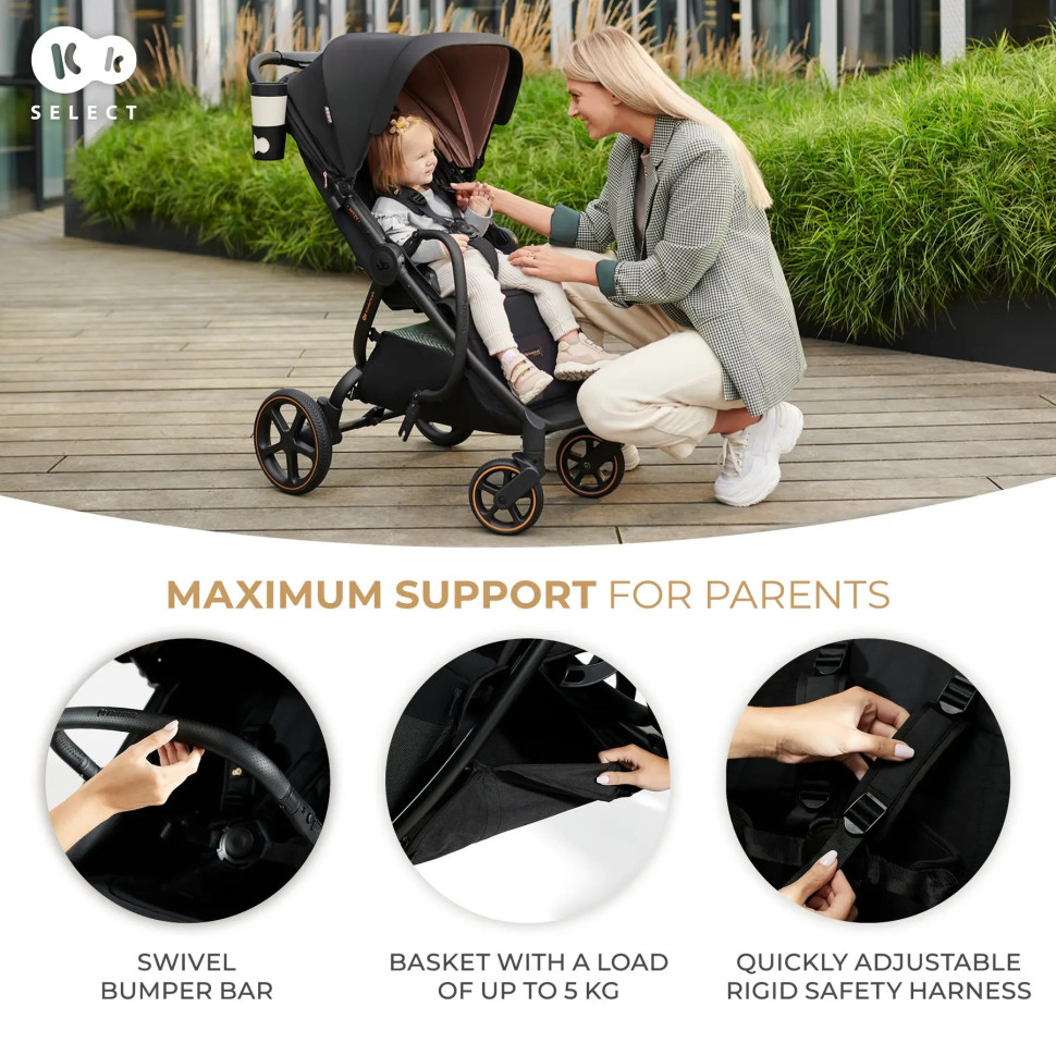 Детская прогулочная коляска Mitzy Ink Black Kinderkraft KSMITZ00BLK0000