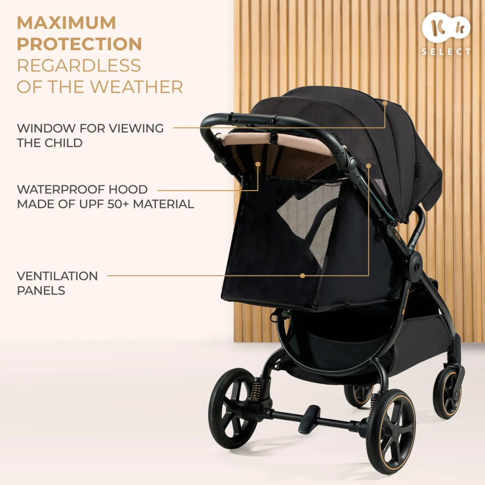 Детская прогулочная коляска Mitzy Ink Black Kinderkraft KSMITZ00BLK0000