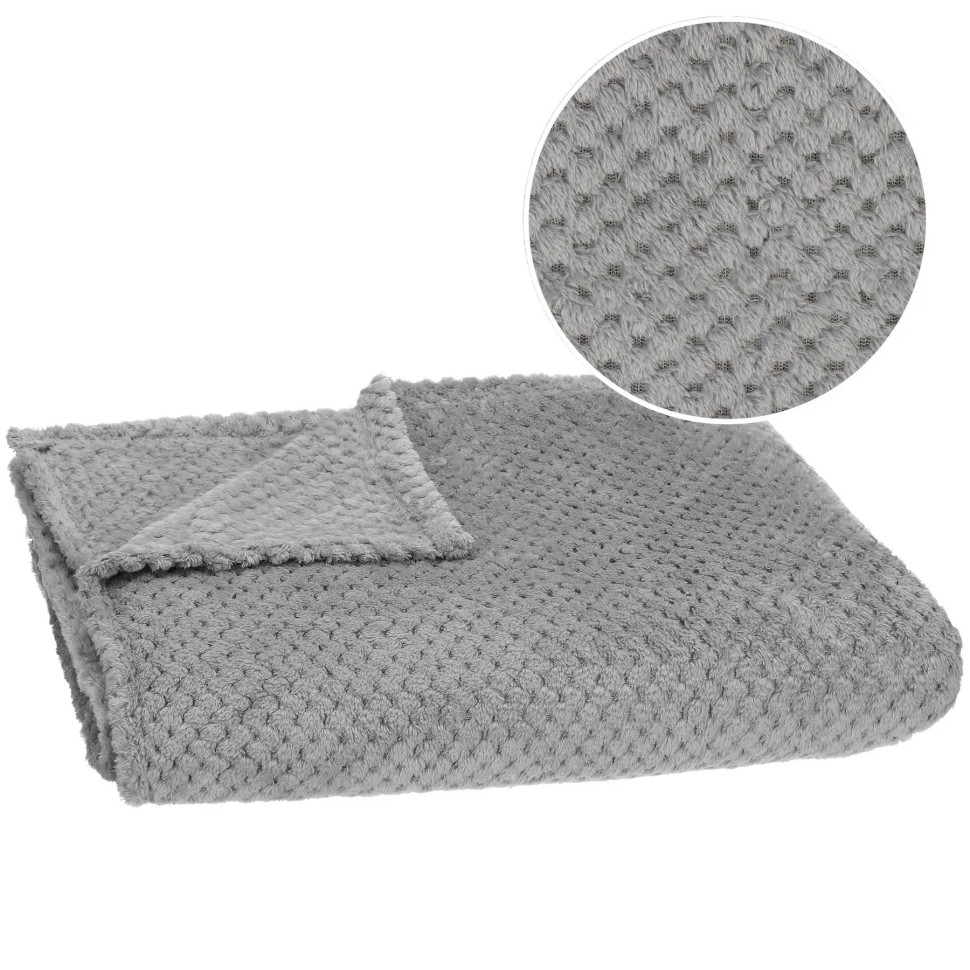 Плед-покрывало Extra Soft Springos HA7091 темно-серый 150x200 см