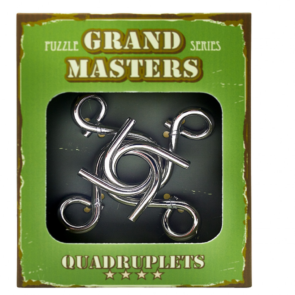 Металлическая головоломка 473254 Grand Master Puzzles QUADRUPLETS green