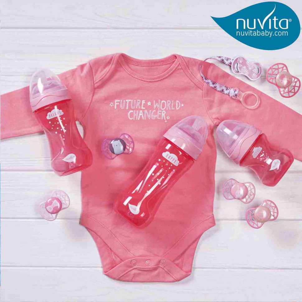 Дитяча пляшечка Nuvita 6032 Mimic Cool 250мл 3+ Антиколікова рожева NV6032PINK