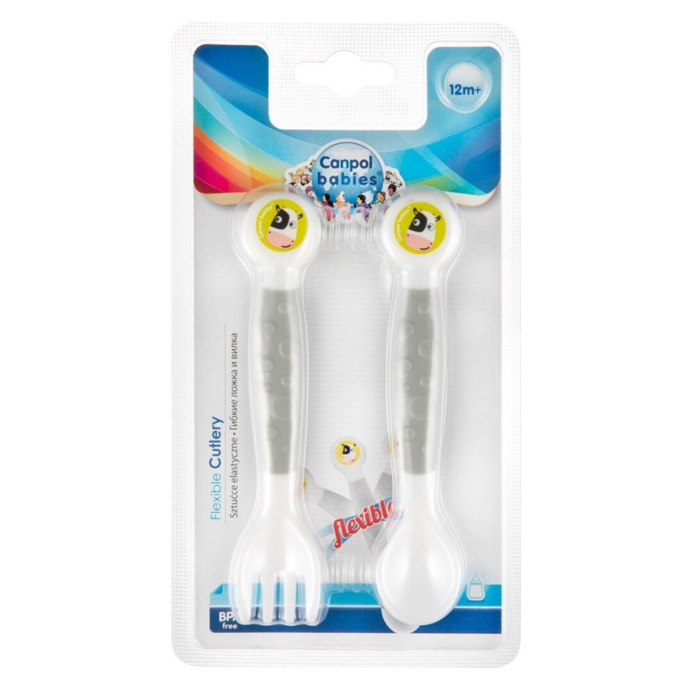 Набір дитячого посуду Ложка та виделка Canpol babies 56/580 еластичні