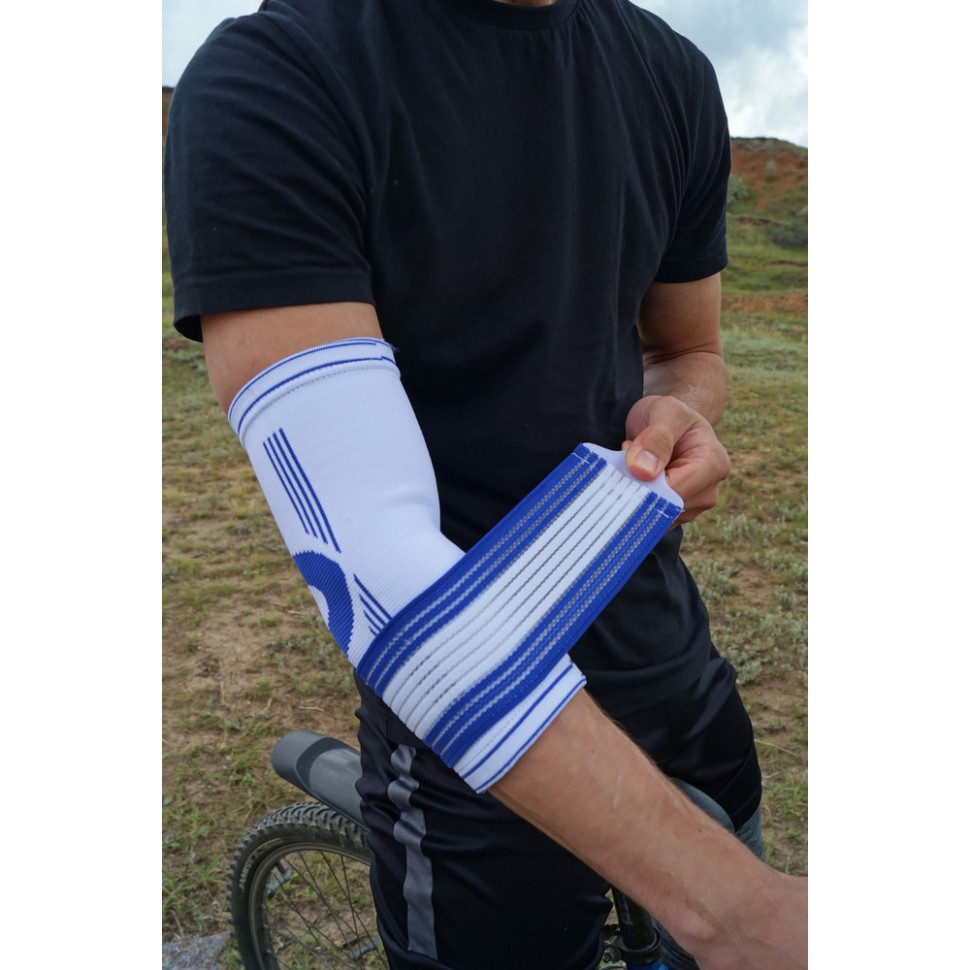 Налокотник Elbow Support Pro Power System PS-6007_L/XL_White-Blue, (1шт.), L/XL