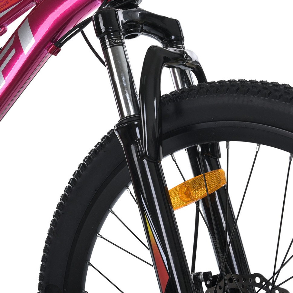 Велосипед PROF1 MTB2401-3, 24 дюймов, алюминиевая рама 11 Shimano 21SP фуксия