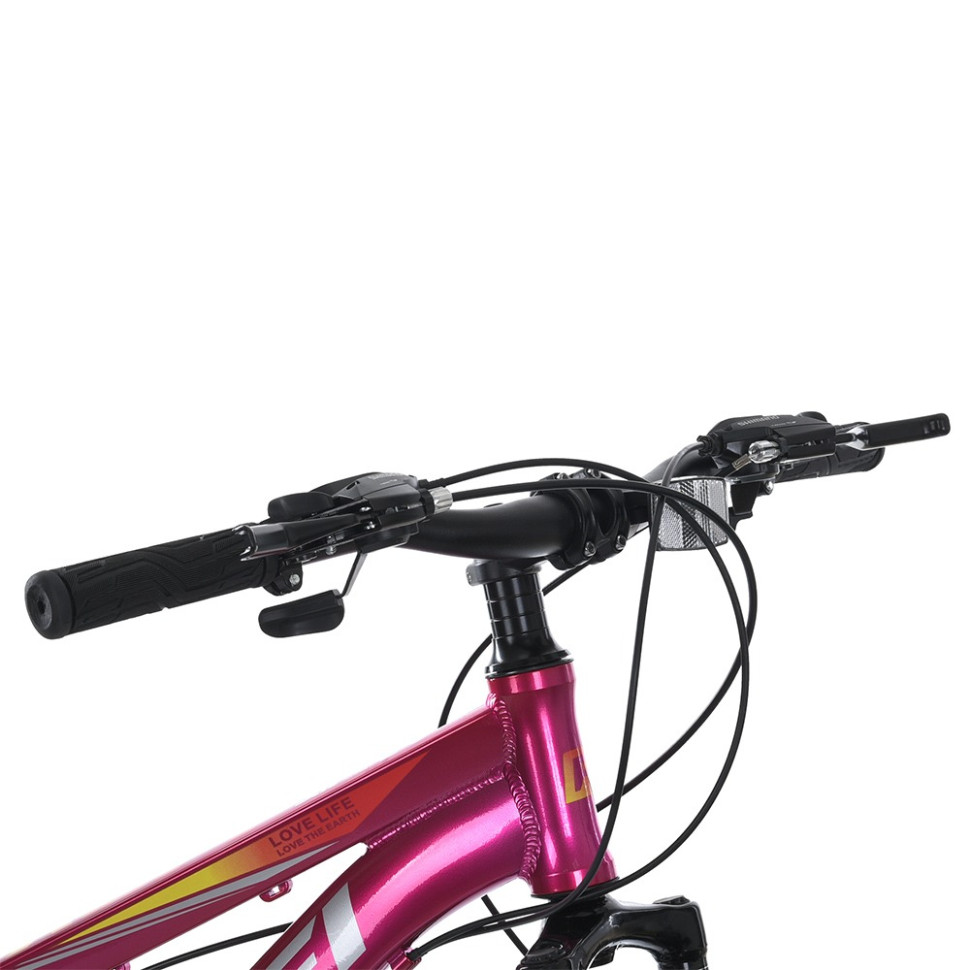 Велосипед PROF1 MTB2401-3, 24 дюймов, алюминиевая рама 11 Shimano 21SP фуксия