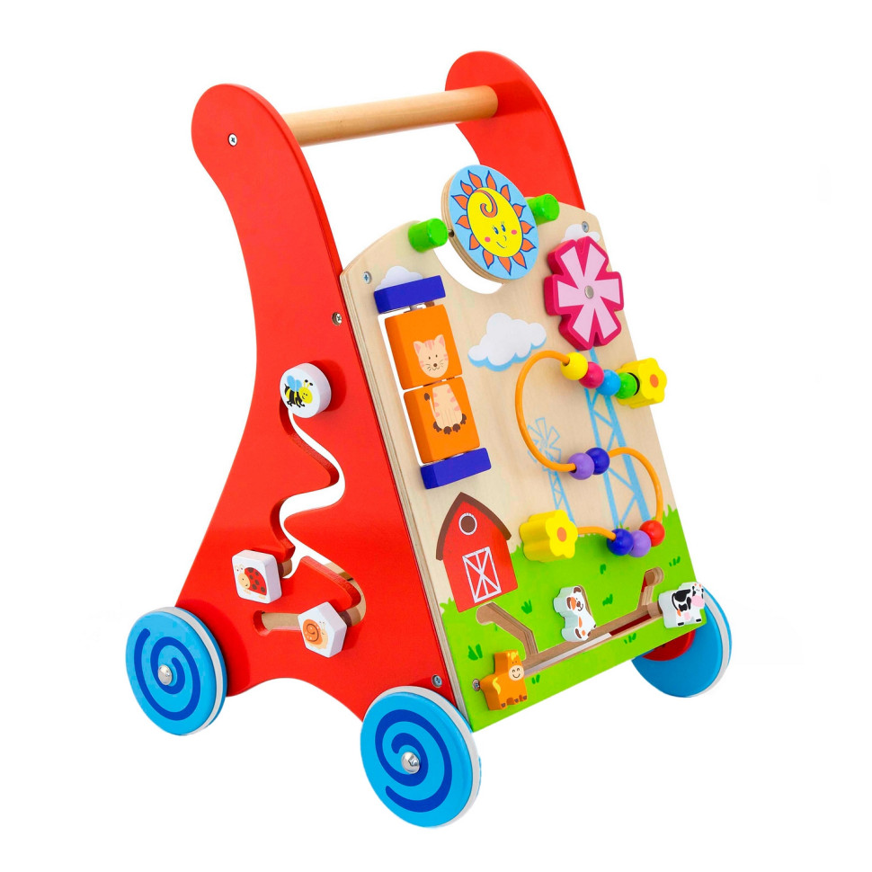 Детские ходунки-каталка Viga Toys 50950 с бизибордом