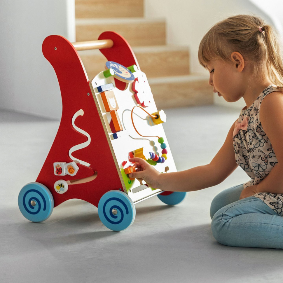 Детские ходунки-каталка Viga Toys 50950 с бизибордом