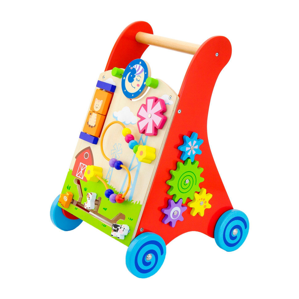 Детские ходунки-каталка Viga Toys 50950 с бизибордом